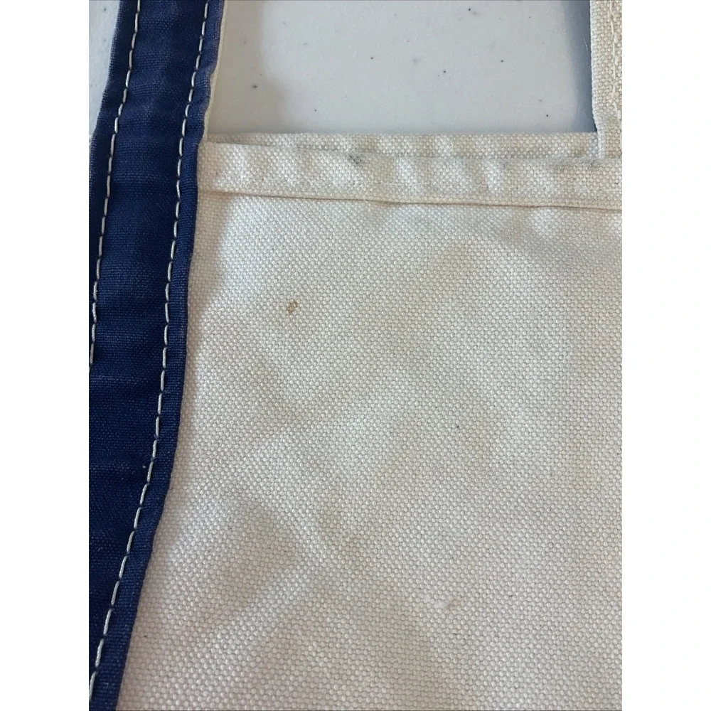 Vintage LL Bean‎ Blue And White Canvas Boat & Tote XL Size Sturdy Made in USA